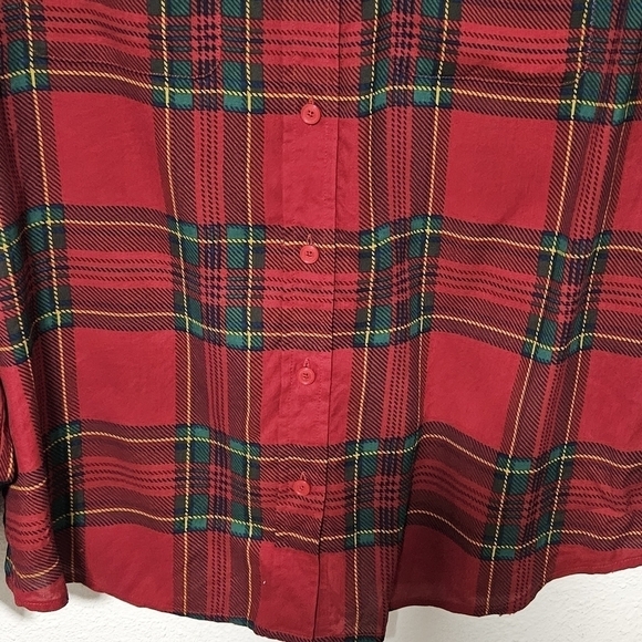 Orvis Plaid silk top size medium - Picture 3 of 15